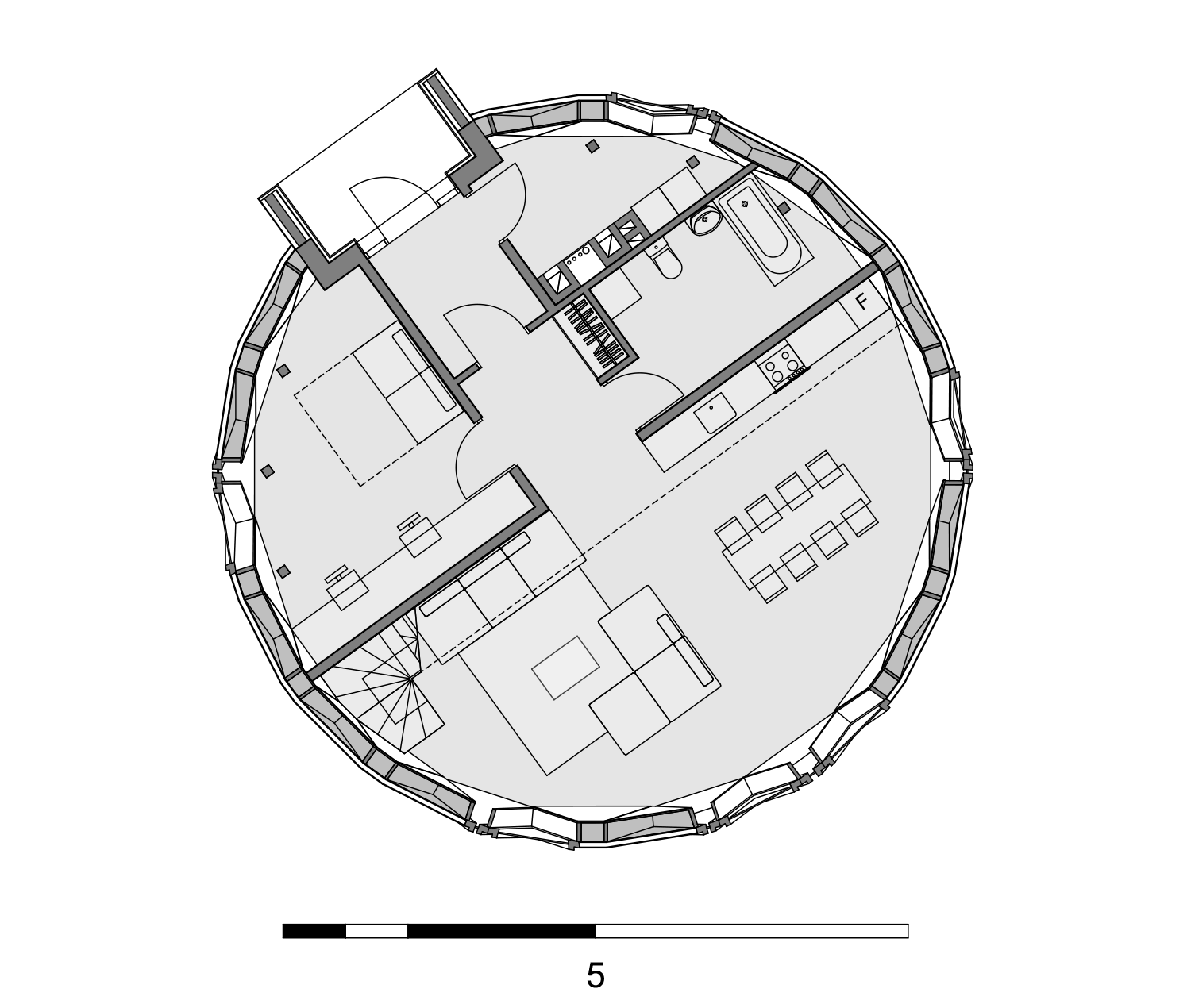 Design drawing for Dome house, Brest region, Belarus.
